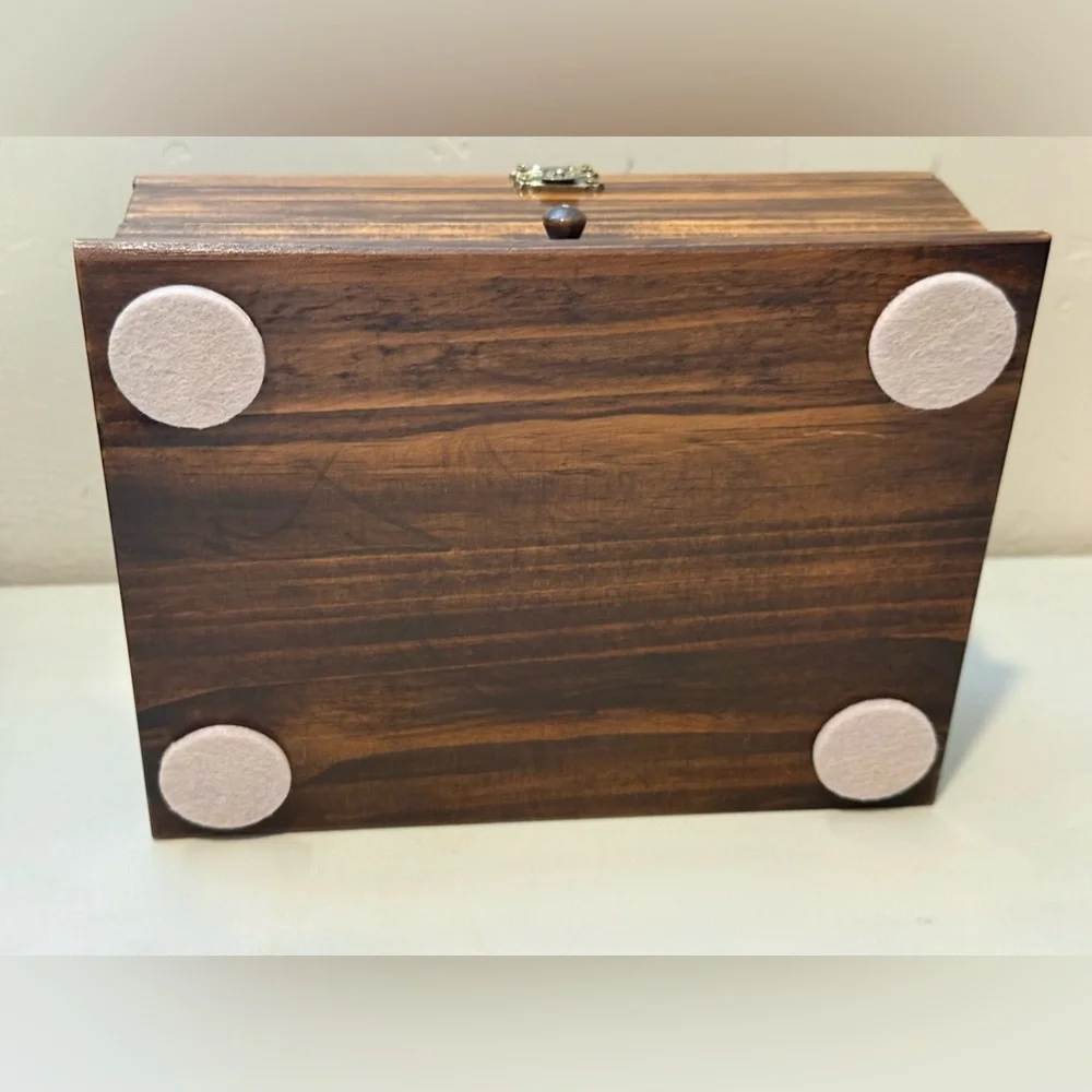 Wooden Brown Glass Jewelry Watch Box  With Shelf Organizer‎